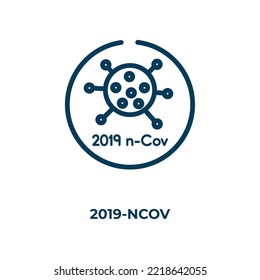 Icono de 2019-ncov. Ilustración vectorial lineal. Esquema vector de icono 2019-ncov. Símbolo de línea delgada para uso en aplicaciones web y móviles, logotipo, medios impresos.