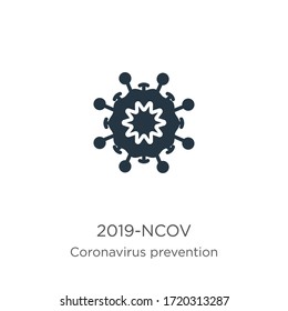 Icono vectorial 2019-ncov. Icono plano de moda 2019-ncov de la colección Coronavirus Prevention aislado en fondo blanco. La ilustración vectorial se puede utilizar para diseño gráfico web y móvil, logotipo, eps10