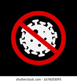 2019-nCoV Novel Coronavirus Bacteria. Coronavirus Bacteria Icon. No Infection and Stop Coronavirus Concept. Dangerous Coronavirus Cell in China, Wuhan. Isolated Vector Icon 