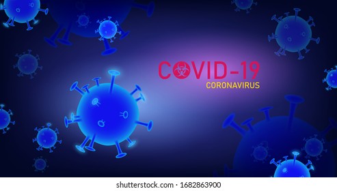 2019-NCOV on a blue futuristic background. World Health Organization WHO introduced new official name for Deadly type of Coronavirus disease named COVID-19. Vector illustration.