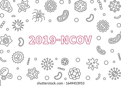 Marco mínimo de esquema 2019-NCOV. Vector Virus en la ilustración conceptual de China