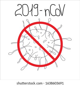 2019-nCoV. Stop coronavirus. Coronavirus outbreak. Coronavirus danger and public health risk disease and flu outbreak. Pandemic medical concept with dangerous cells.Vector illustration.