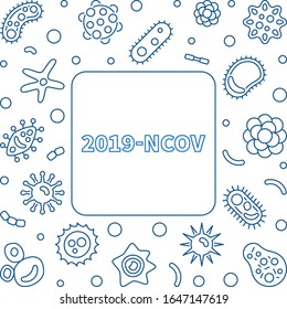 2019-ncov vector concept simple frame or illustration in linear style