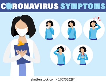 2019-nCoV virus protection tips. Infographic of coronavirus symptoms, ncov disease. Infection fever and cough.