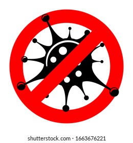 2019-nCoV virus strain with stop sign. quarantine from Wuhan novel coronavirus. pandemic coronavirus outbreak in china. isolated vector illustration