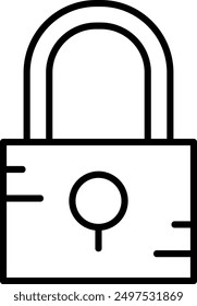 202 - Lock Line Filled Vector Icon Design