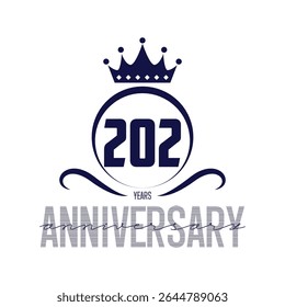 202 anos aniversário logotipo azul fita