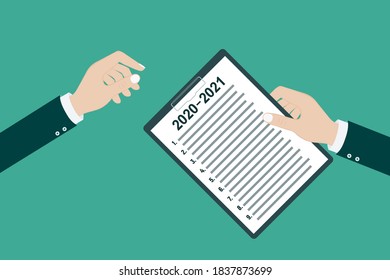 2020 - 2021 new year resolution and target business check list together planning