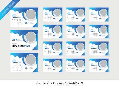 2020 Abstract Creative And Unique Desk Calendar Design Template