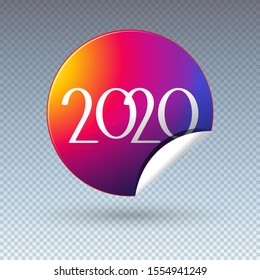 2020 Abstract multicolored London World Championship round sticker athletics background, instagram rainbow color followers icon sunset Vector social media icons print, Web sport orange violet ui post