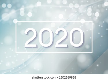 2020 Abstract Vector Illustration of New Year on Background of colored waves. EPS10
