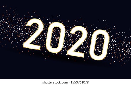 2020 background with small confetti 