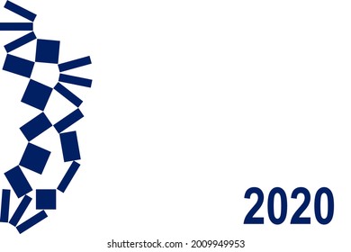 2020 blue template, banner sport concept vector isolated on white background 