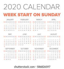 2020 Calendar