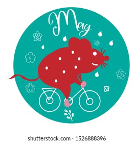 2020 calendar. Dedicated to the year of the mouse. Funny mice in different situations. For design and cards.