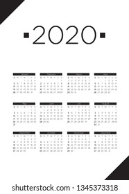 2020 calendar design