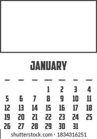 2020 Calendar Isolated on a Background for January
