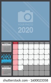 2020 Calendar Monthly Planner Design, November 2020 year vector calendar design