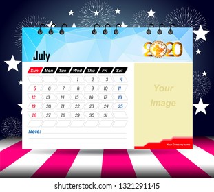 2020 Calendar for new year 