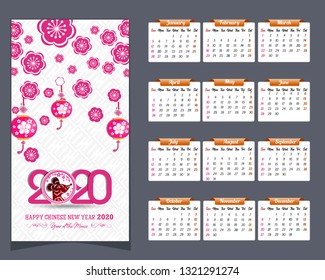 2020 Calendar for new year 