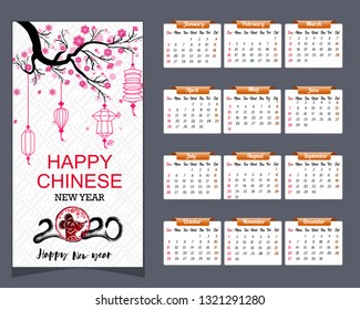 2020 Calendar for new year 