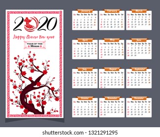 2020 Calendar for new year 