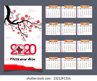 2020 Calendar for new year 