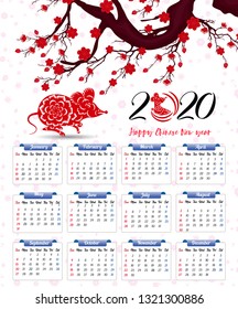 2020 Calendar for new year 