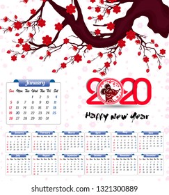 2020 Calendar for new year 