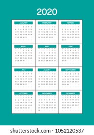 2020 Calendar Planner Design.