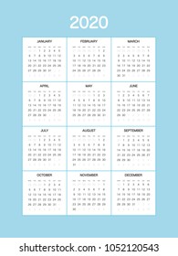 2020 Calendar Planner Design.