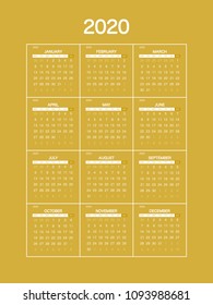 2020 Calendar Planner Design.