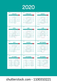 2020 Calendar Planner Design.