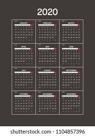 2020 Calendar Planner Design.