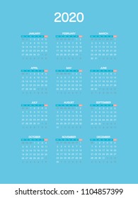 2020 Calendar Planner Design.