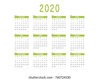2020 Calendar Planner Design.