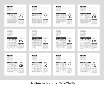 2020 Calendar Planner Design.