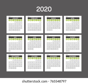 2020 Calendar Planner Design.