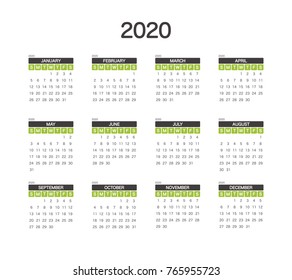 2020 Calendar Planner Design.