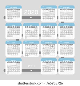 2020 Calendar Planner Design.