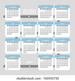 2020 Calendar Planner Design.