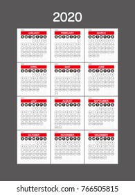 2020 Calendar Planner Design.