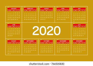 2020 Calendar Planner Design.