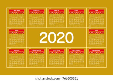 2020 Calendar Planner Design.