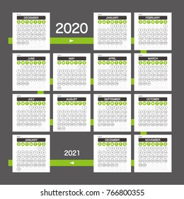 2020 Calendar Planner Design.