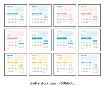 2020 Calendar Planner Design.