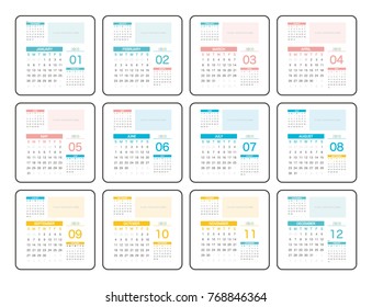2020 Calendar Planner Design.