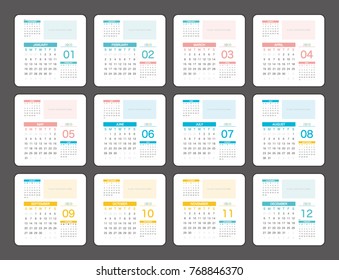 2020 Calendar Planner Design.