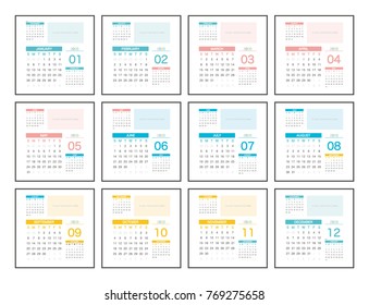 2020 Calendar Planner Design.