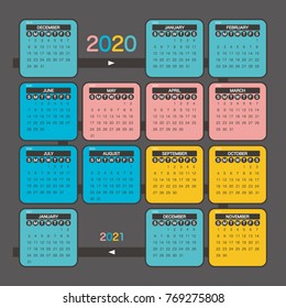 2020 Calendar Planner Design.